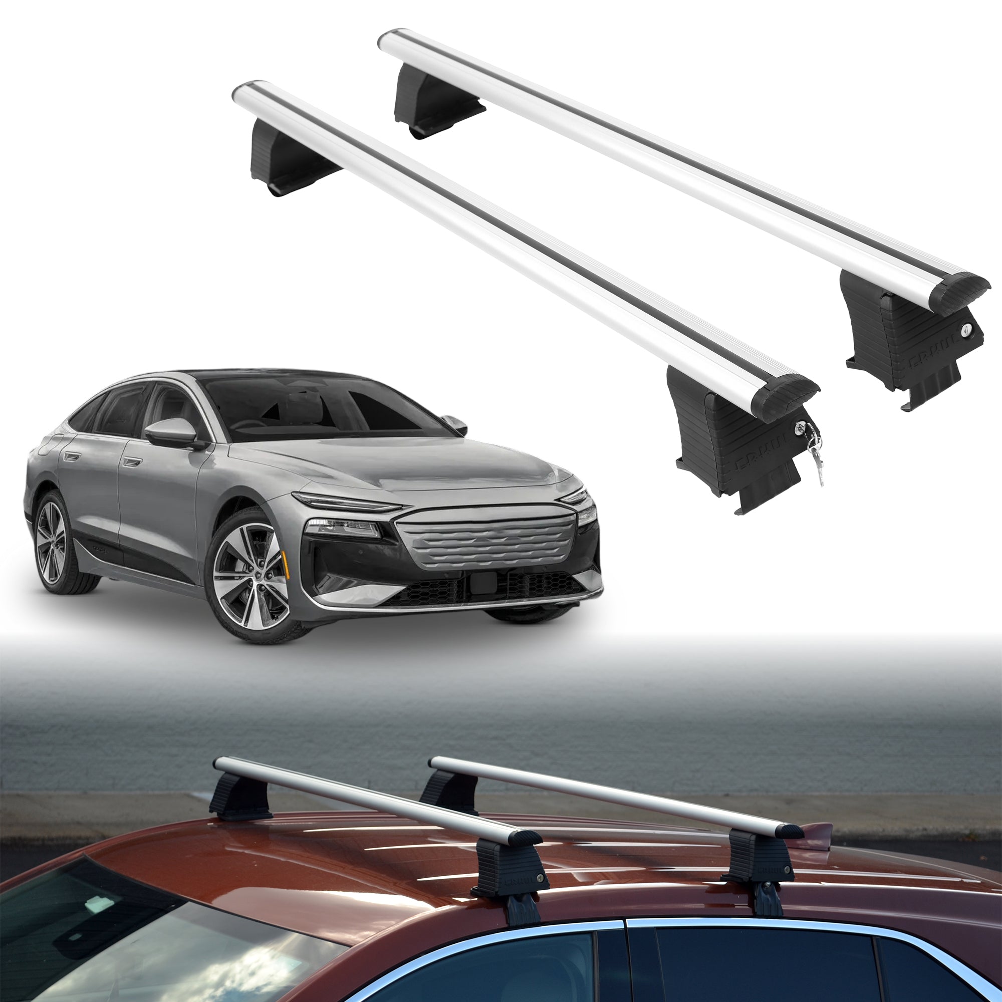 ERKUL Roof Rack Crossbars For AUDI A6 E-TRON 2025-2027