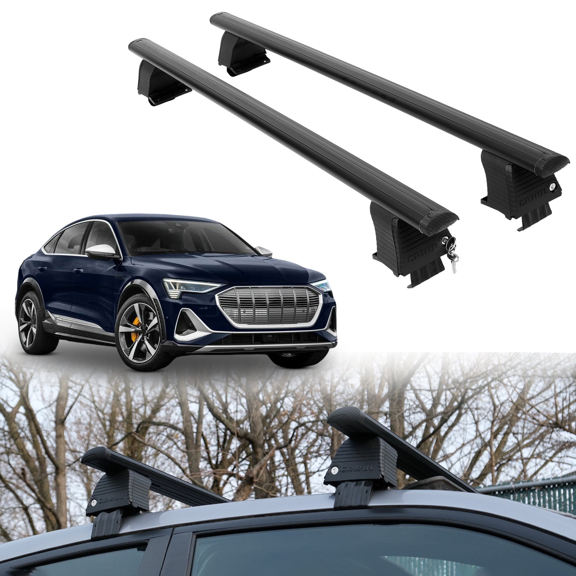 ERKUL Roof Rack Crossbars For AUDI E-TRON S 2022-2023