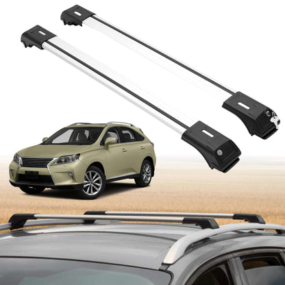 Roof Rack Crossbars for Lexus RX350 2010-2015 Fits Raised Rails - Silver