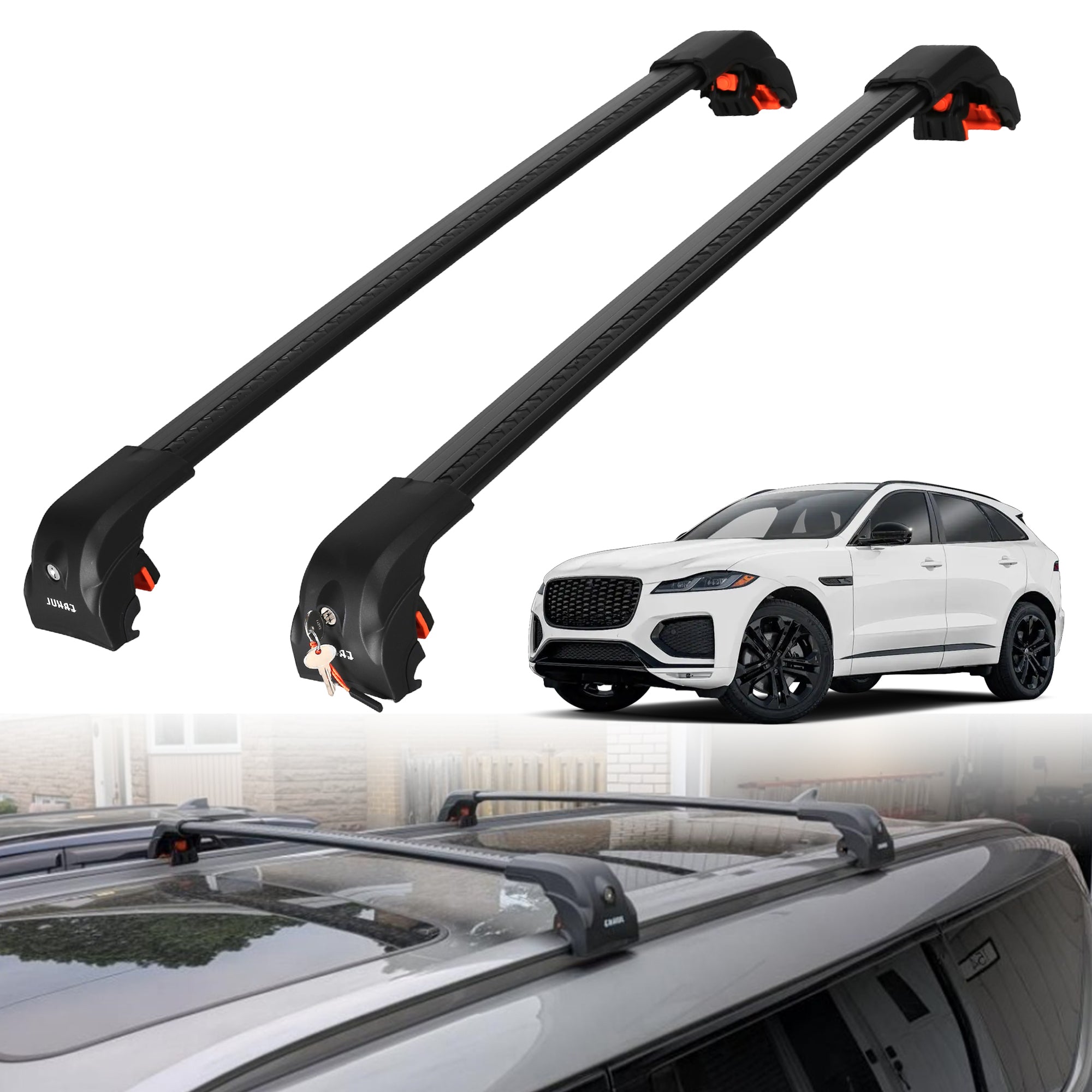 ERKUL Roof Rack Crossbars For JAGUAR F-PACE 2017-2026