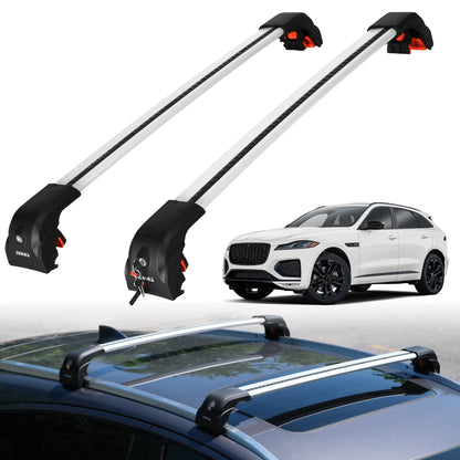 220 lbs Roof Rack Crossbars for Jaguar F-Pace 2017-2026 - Silver