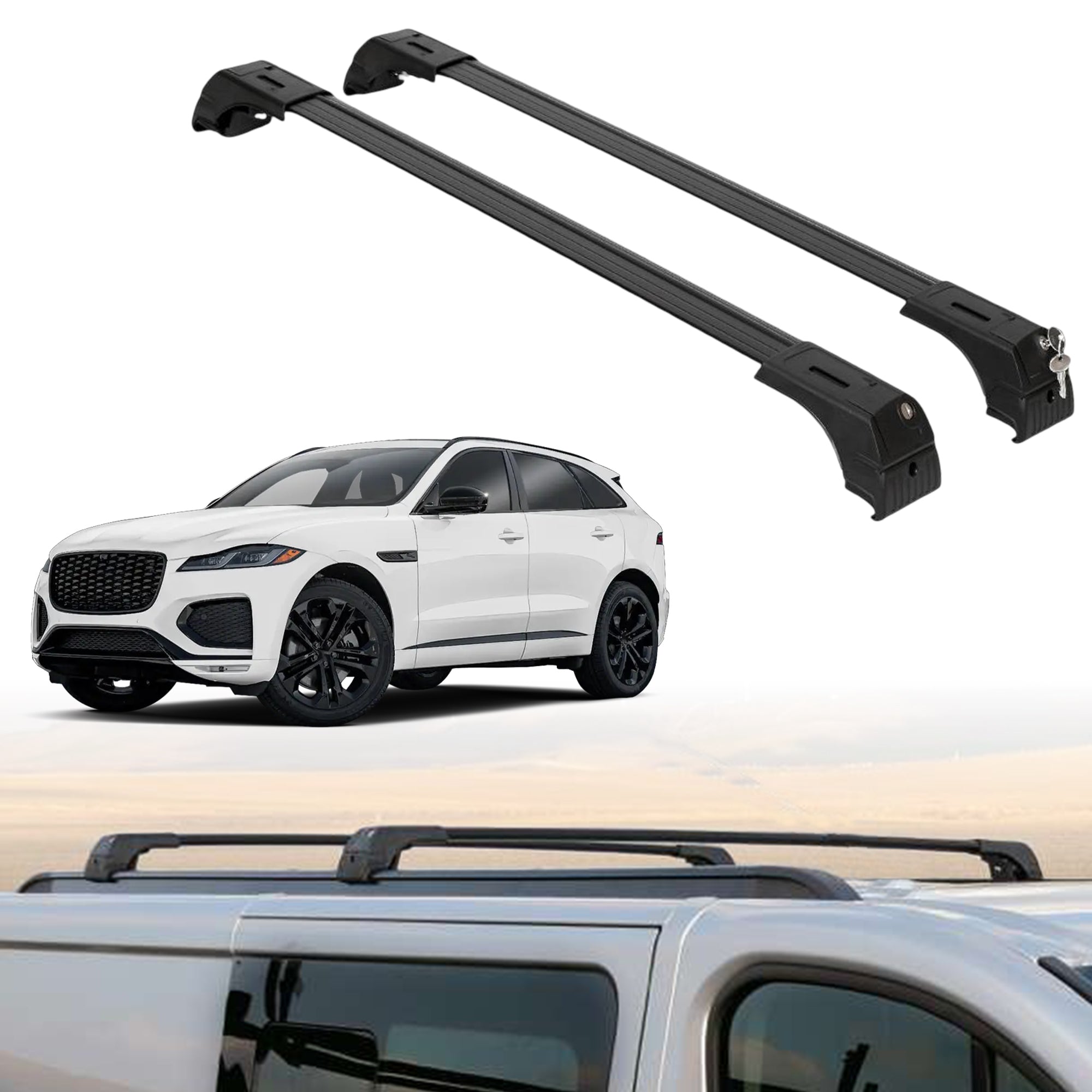 ERKUL Roof Rack Crossbars For JAGUAR F-PACE 2017-2026