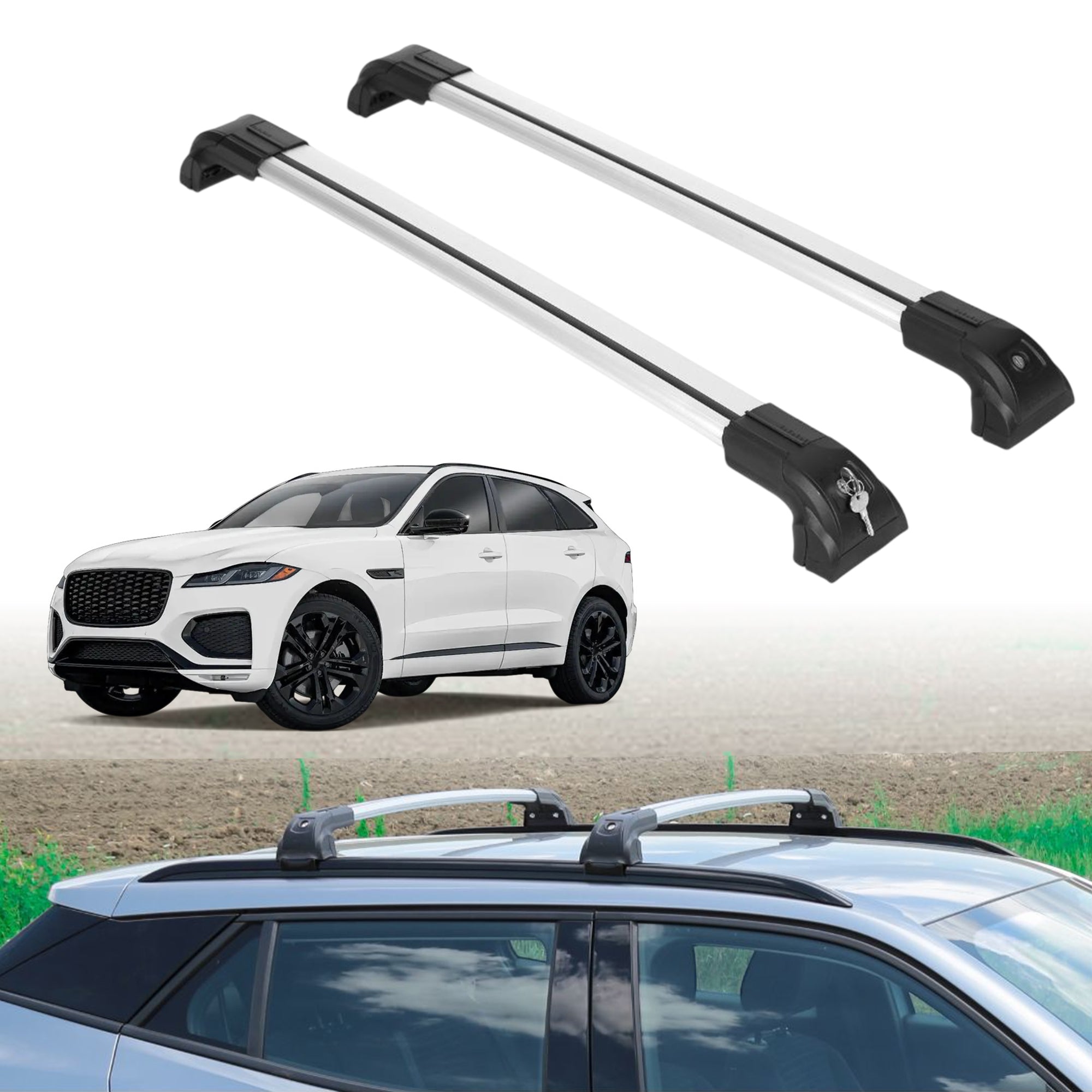 ERKUL Roof Rack Crossbars For JAGUAR F-PACE 2017-2026