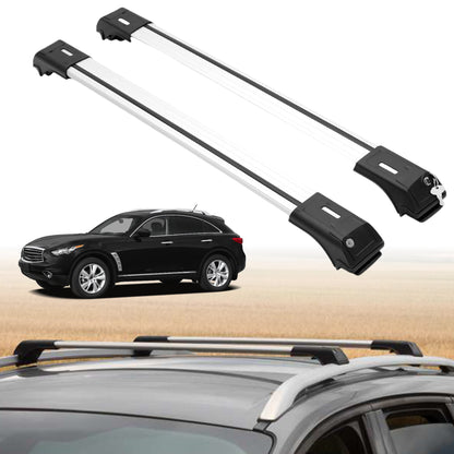 Roof Rack Crossbars for INFINITI FX35 2003-2008 Fits Raised Rails - Silver