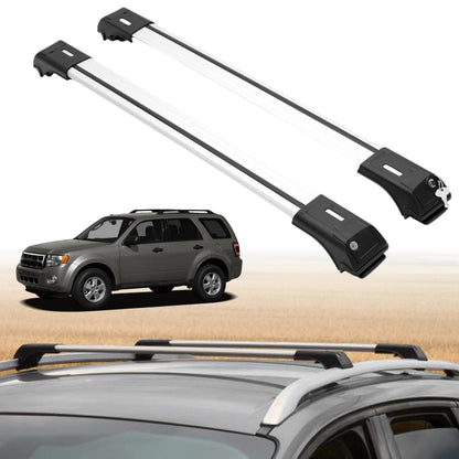 Roof Rack Crossbars for Ford Escape 2008-2012 Fits Raised Rails - Silver