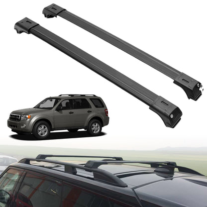 Roof Rack Crossbars for Ford Escape 2008-2012 Fits Raised Rails - Black