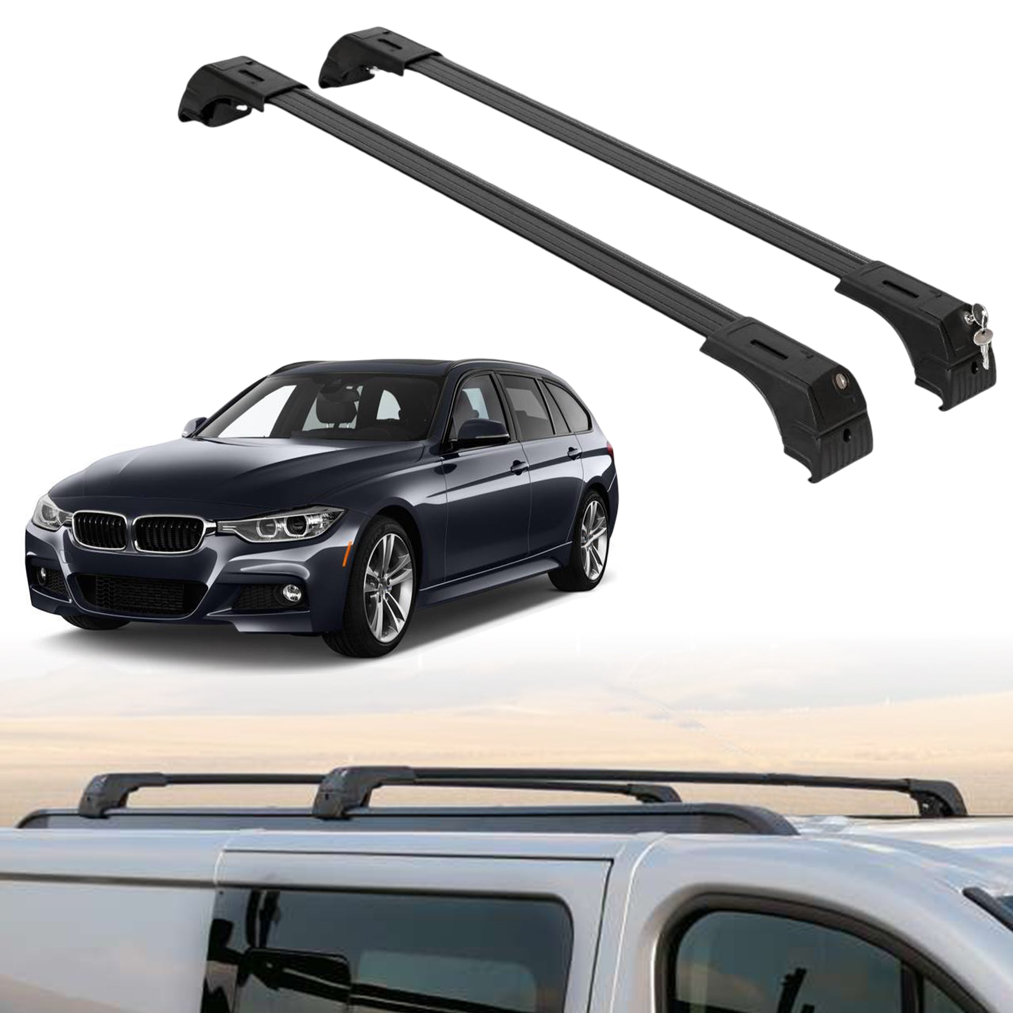 ERKUL Roof Rack Crossbars For BMW 3 SERIES TOURING 2012-2019