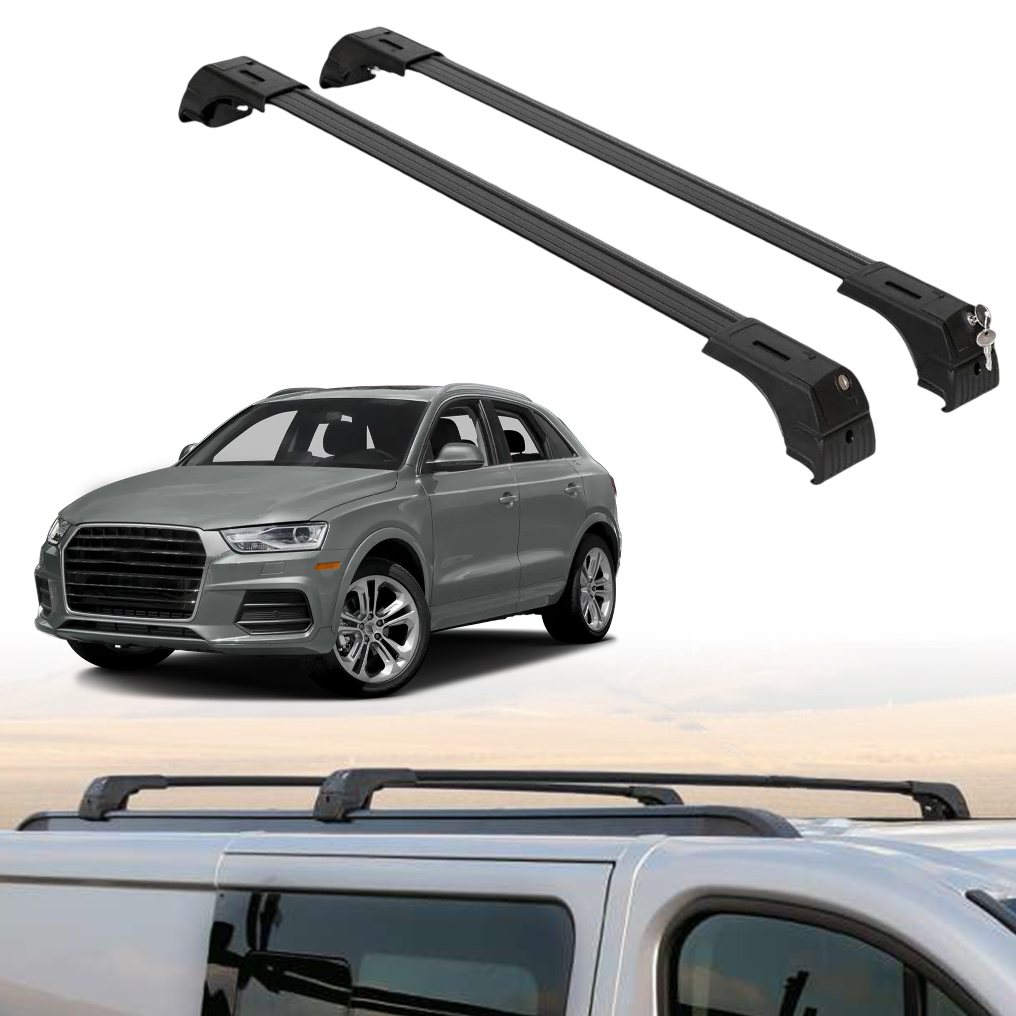 ERKUL Roof Rack Crossbars For AUDI Q3 2015-2018