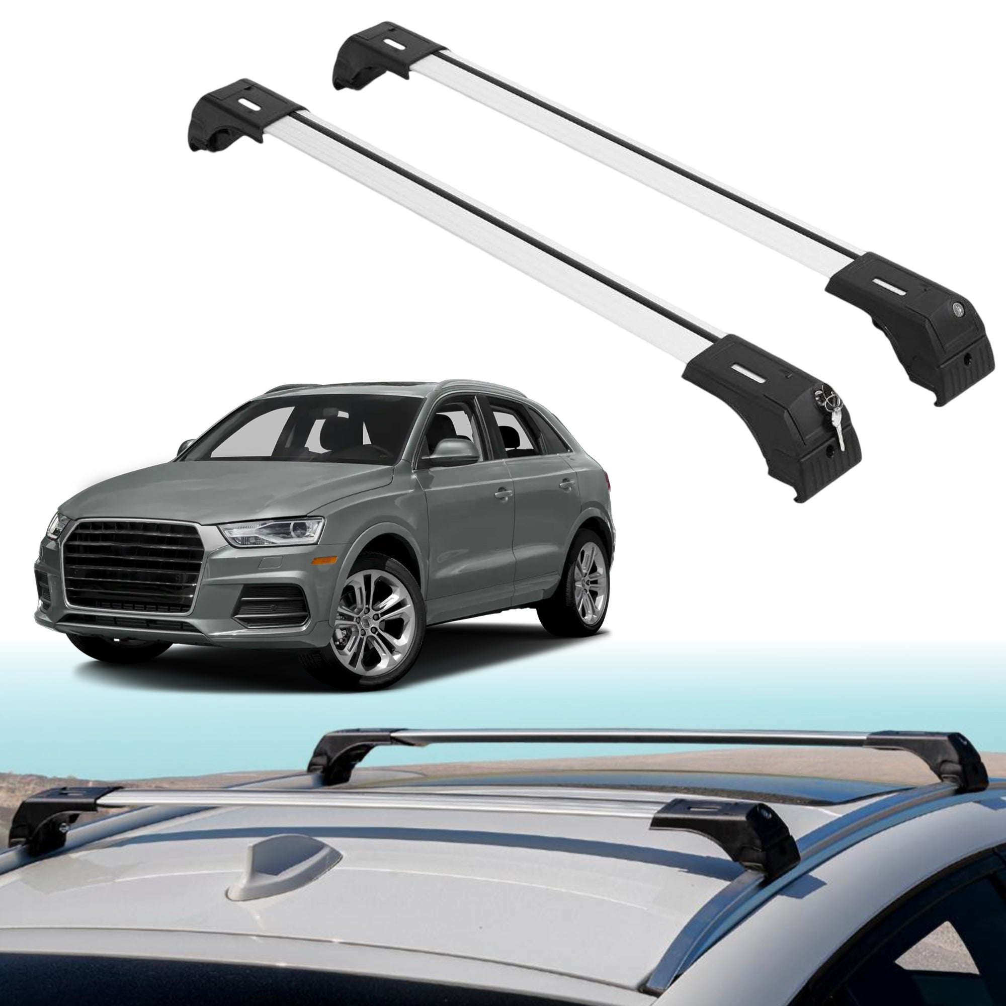 ERKUL Roof Rack Crossbars For AUDI Q3 2015-2018