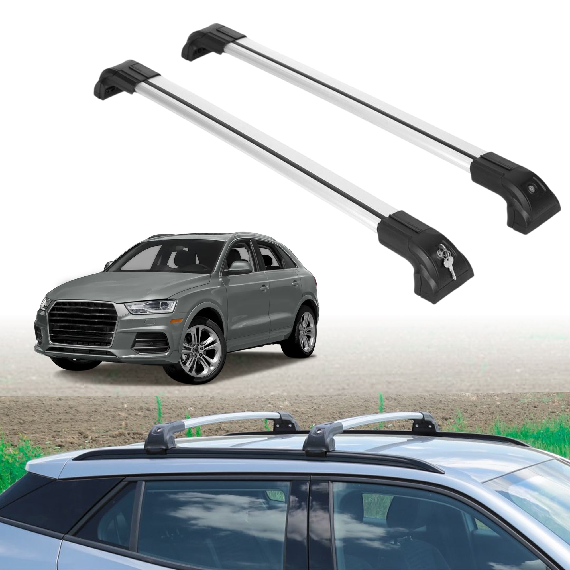 ERKUL Roof Rack Crossbars For AUDI Q3 2015-2018