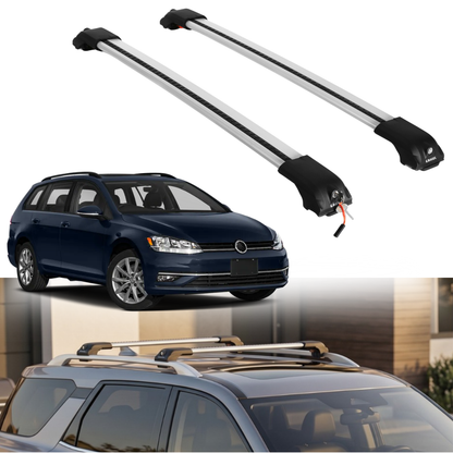 Roof Rack Crossbars for Volkswagen Golf SportWagen 2015-2019 - Silver