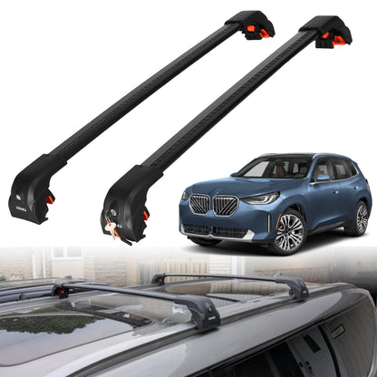 220 lbs Roof Rack Crossbars for BMW X3 2025-2026 Fits Flush Rails - Black