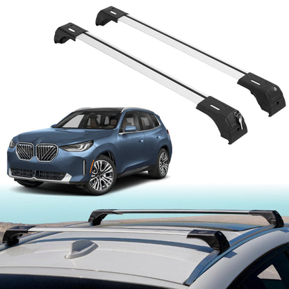 Roof Rack Crossbars for BMW X3 2025-2026 Fits Flush Rails - Silver