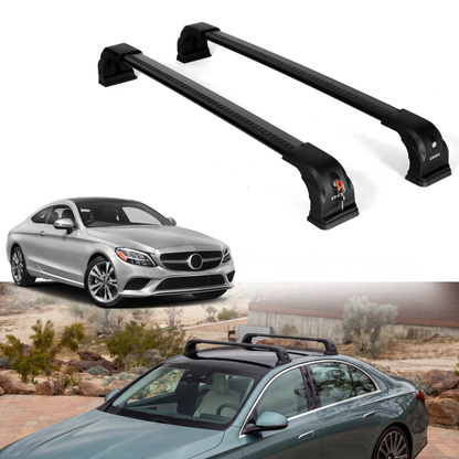 220 lbs Roof Rack Crossbars for Mercedes-Benz C-Class 2015-2021 - Black