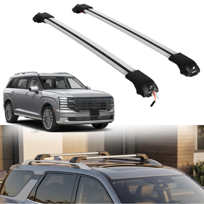 Roof Rack Crossbars for Hyundai Palisade 2026 Fits Raised Rails - Silver