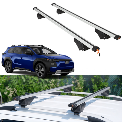 Roof Rack Crossbars for Subaru TrailSeeker 2026 Fits Raised Rails - Silver