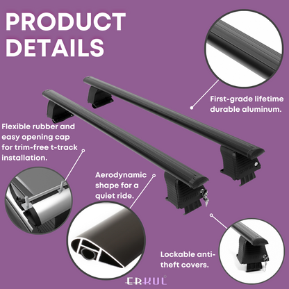 Roof Rack Crossbars for Honda Accord Crosstour 2010-2015 - Black