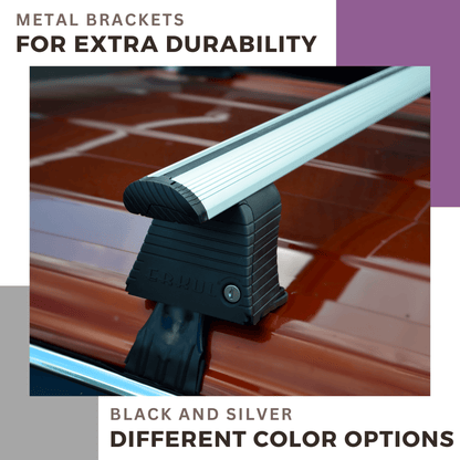 Roof Rack Crossbars for Jaguar XJ 2010-2019 Fits Naked Roof - Black