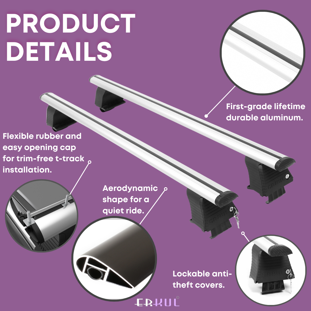 Roof Rack Crossbars for Ford F-350 2023-2026 Fits Naked Roof - Silver
