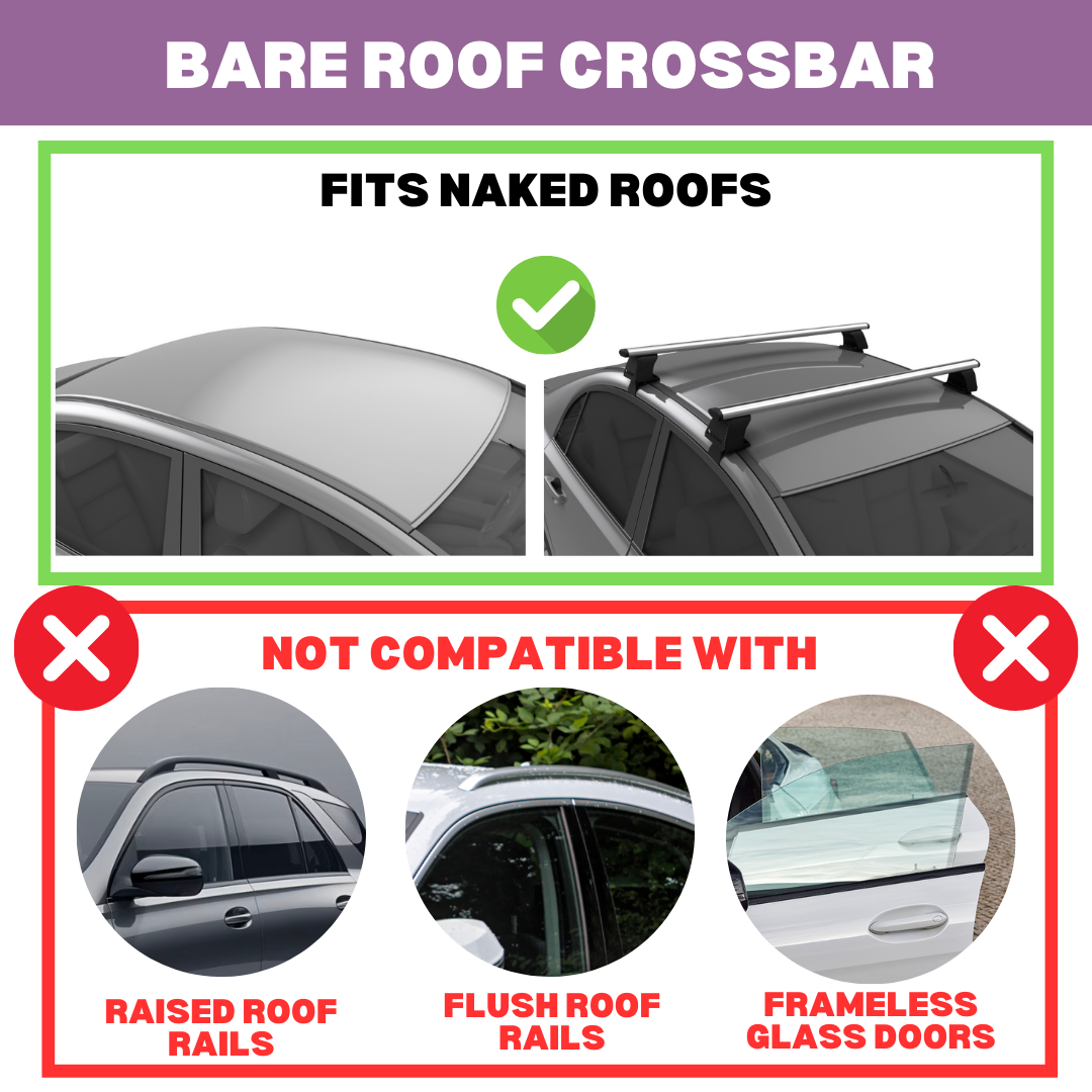 Roof Rack Crossbars for Honda Prologue 2024-2026 Fits Naked Roof - Silver