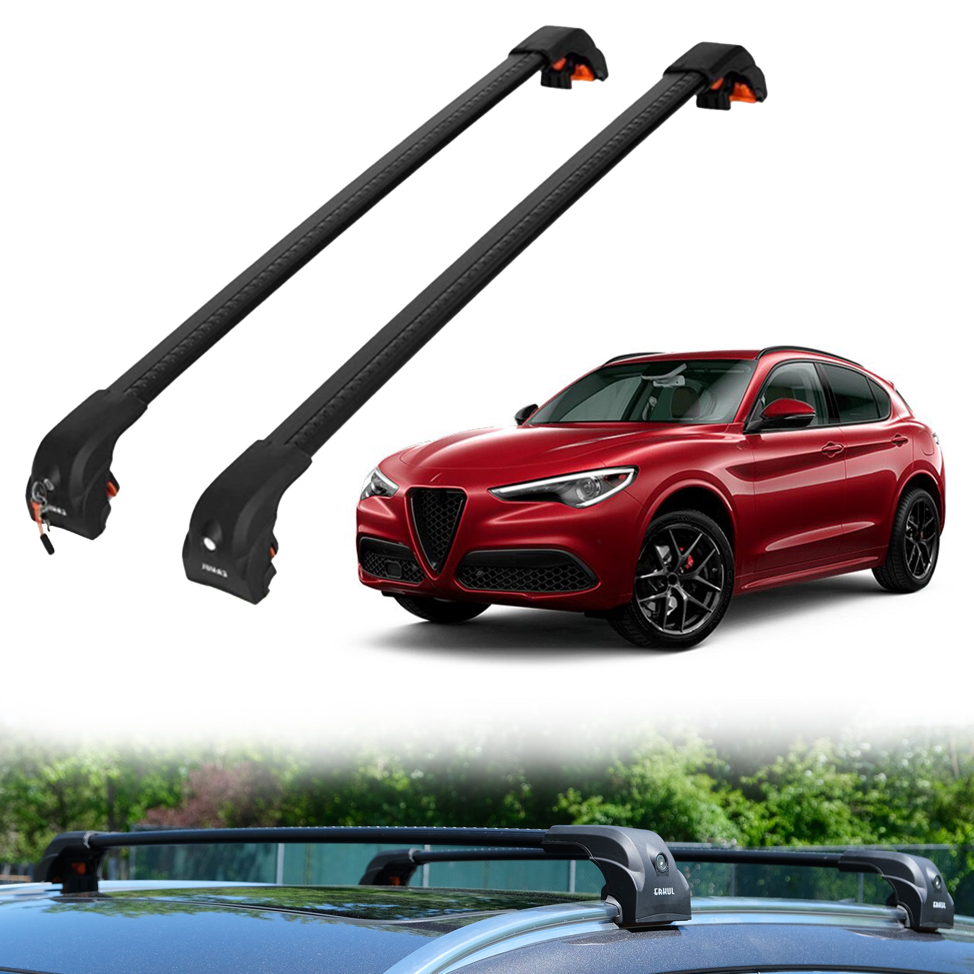 ERKUL Roof Rack Crossbars For ALFA ROMEO STELVIO 2018-2026
