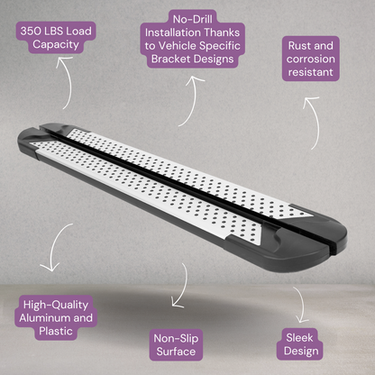 Erkul 5.2" Running Boards for Volvo XC 40 XC40 2018-2024 - 350 lb - Silver