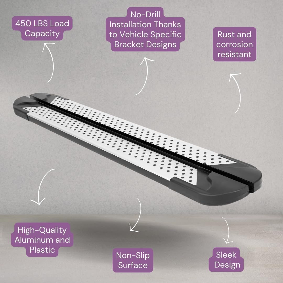 5.2" Running Boards for Chevy Silverado 2019-2026 1500 Crew Cab, 2500 3500 Black