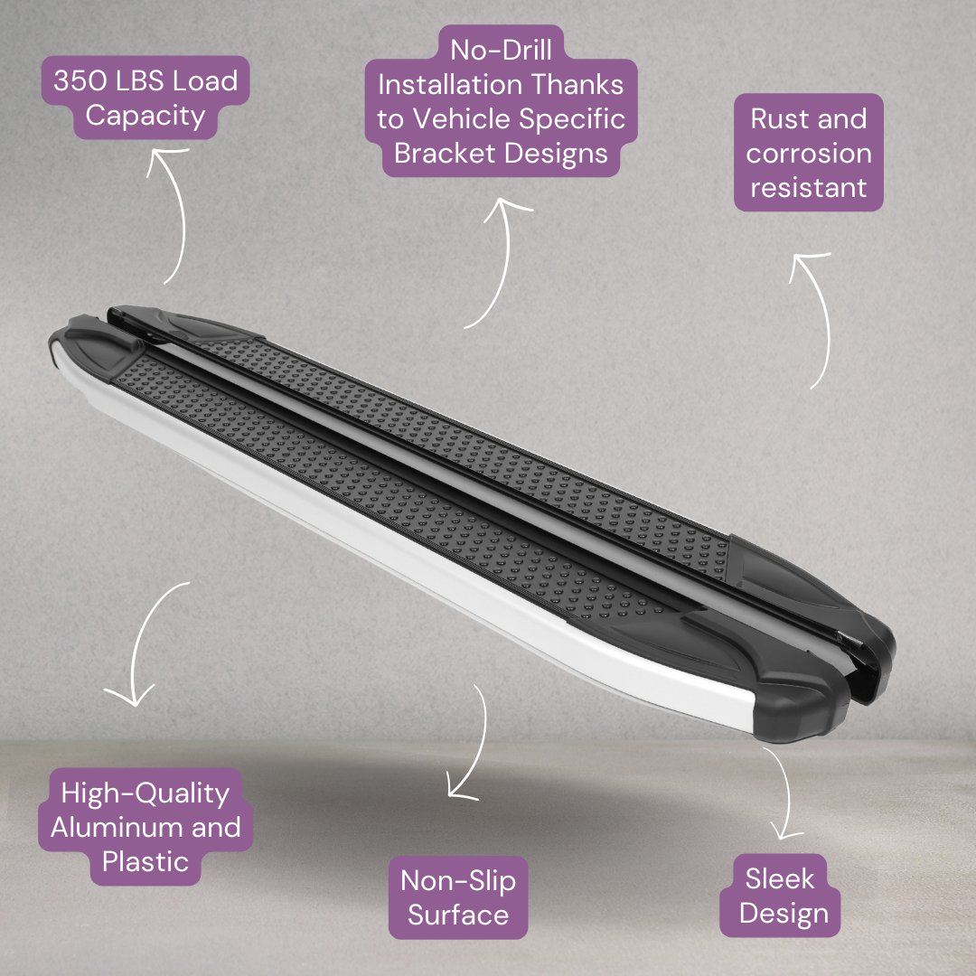 Erkul 5.2" Running Boards for Hyundai Santa Fe 2013-2018 - 350 lb - Black