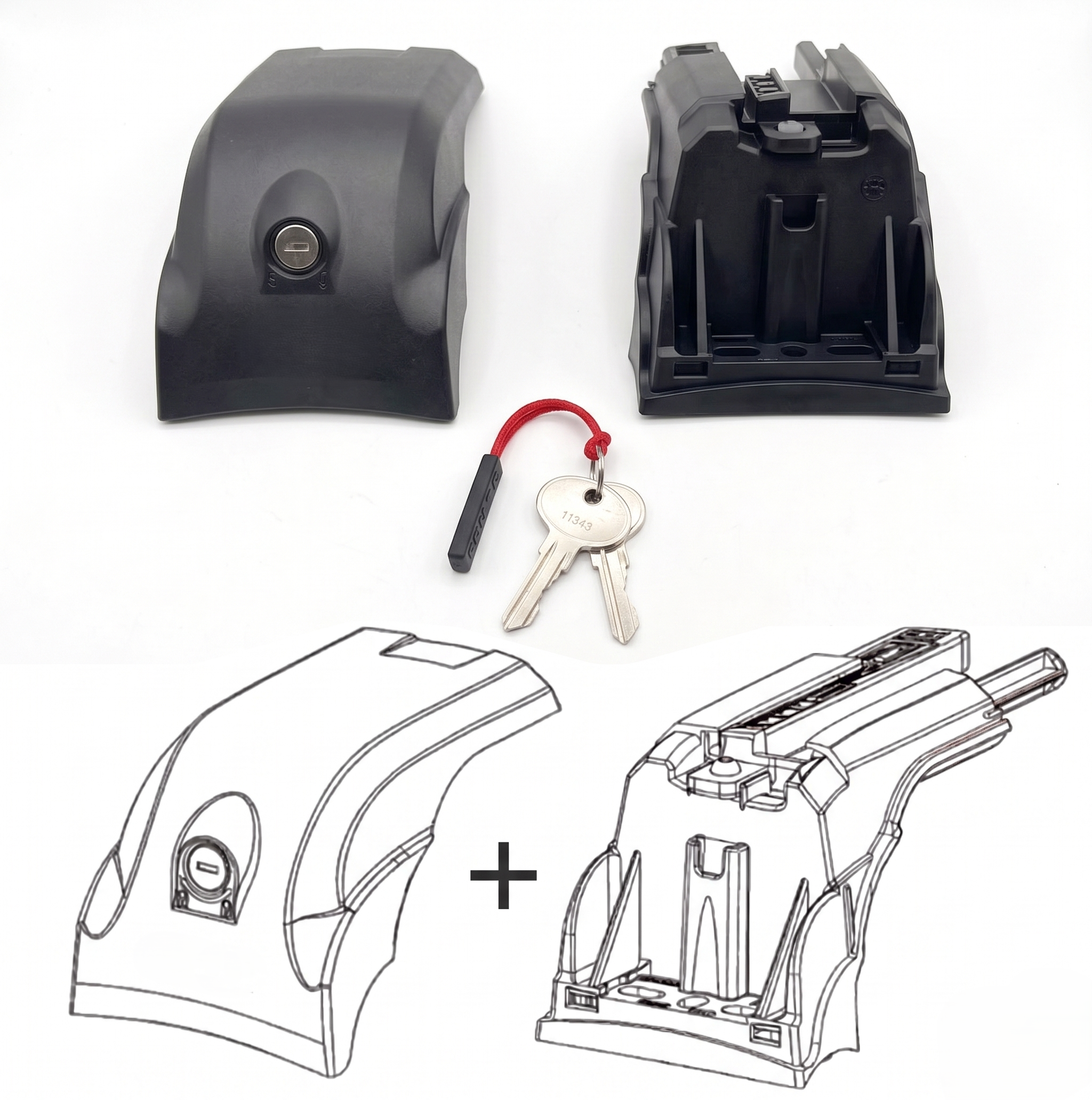 AeroGlide V3 (ECEM V3) - Replacement Parts for Fixed Point Roof Crossbars