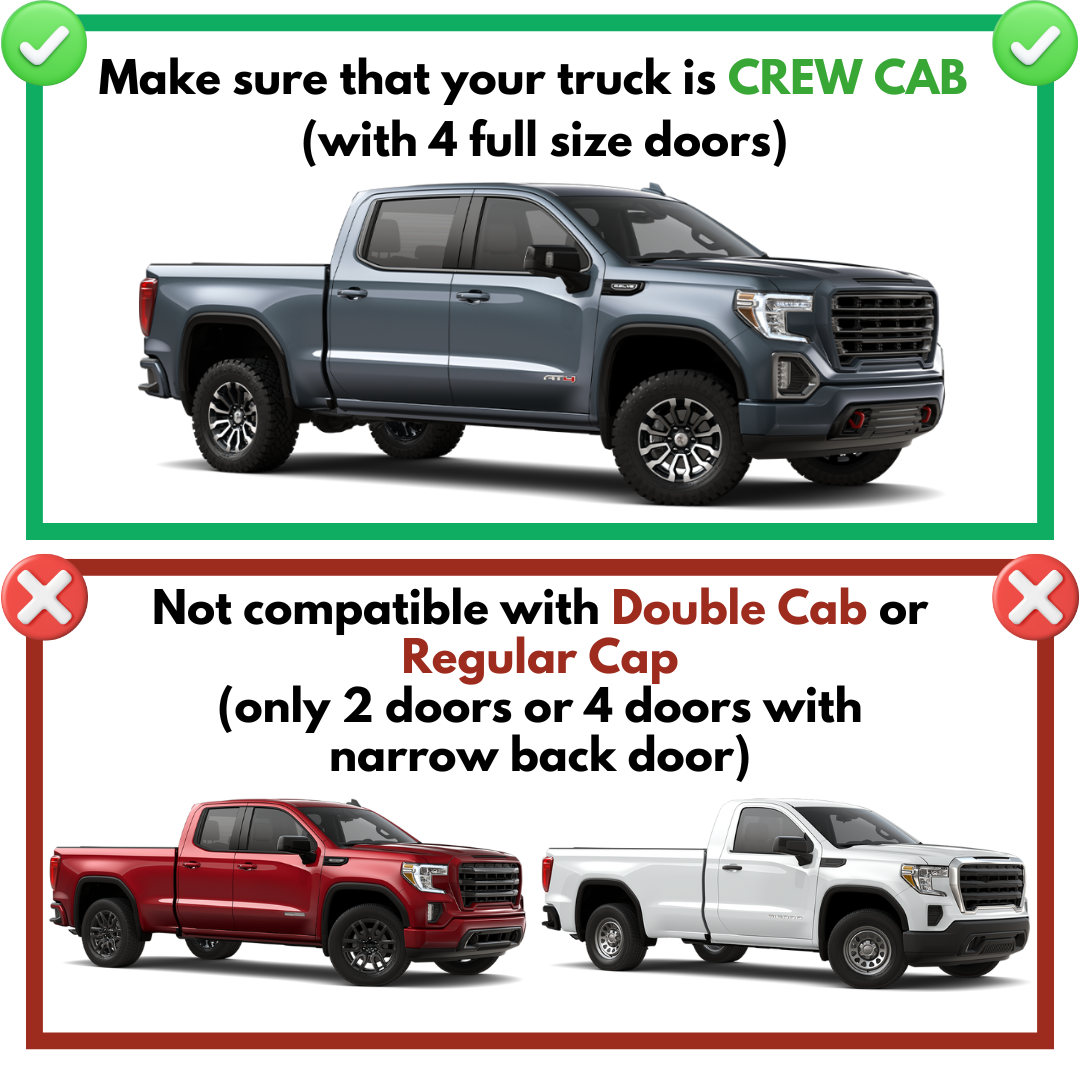 5.2" Running Boards for GMC Sierra 2019-2025 1500 Crew Cab, 2020-2025 2500HD 3500HD - Black