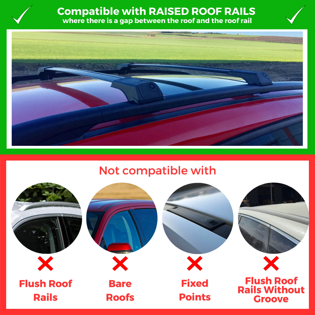 ERKUL Roof Rack Cross Bars Fits BMW X7 2019-2026 Fits Raised Rails Black