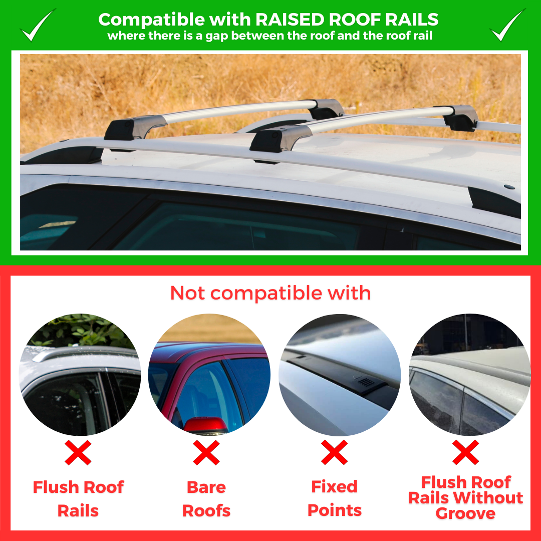 2 Piece Lockable Roof Rack Cross Bars Fit Chevrolet Traverse 2018-2023 -Silver