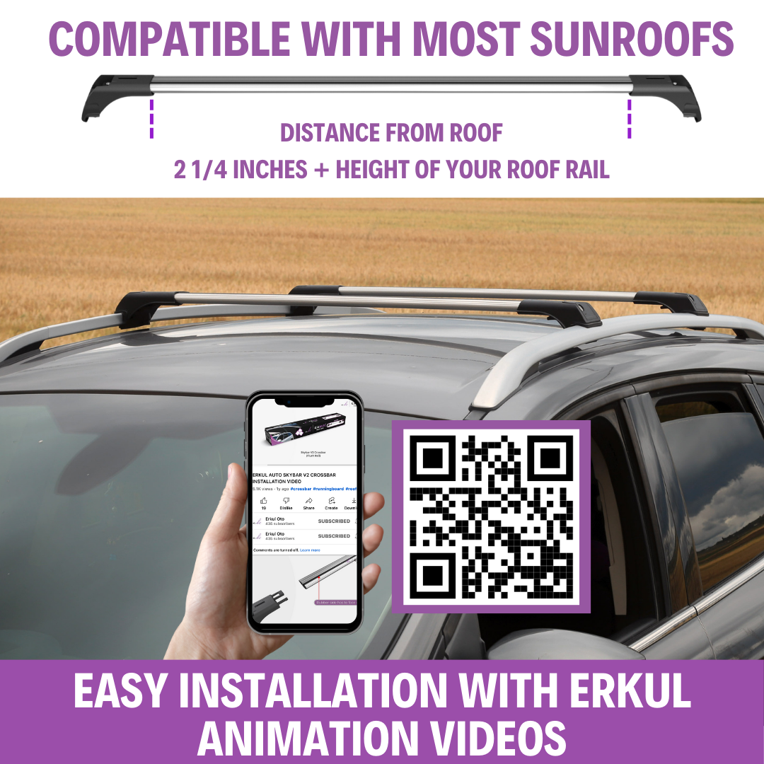 ERKUL Roof Rack Cross Bars Fits BMW X7 2019-2026 Fits Raised Rails Silver