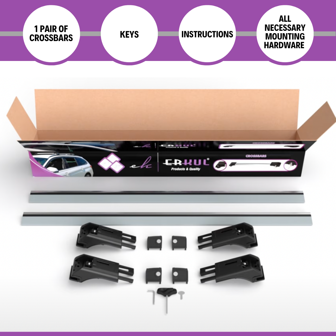 ERKUL Roof Rack Cross Bars Fits Honda Pilot 2023-2026 Fits Raised Rails Silver
