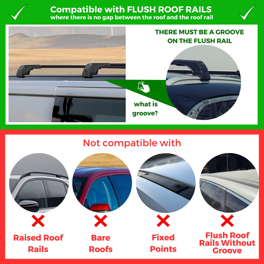 ERKUL Roof Rack Cross Bars Fits Kia Sedona 2015-2021 Fits Flush Rails Black