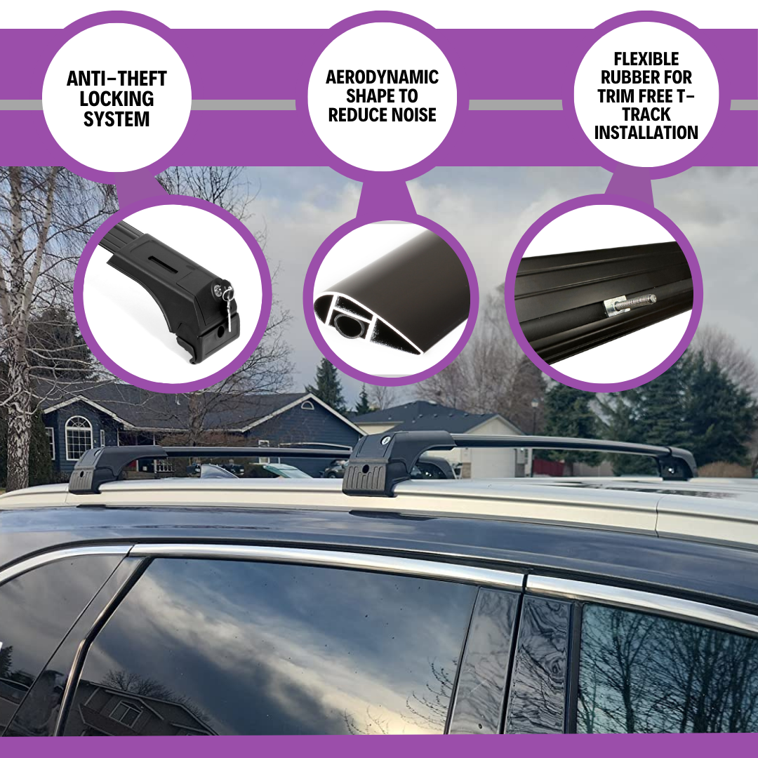 ERKUL roof rack cross bars Fits Kia Sorento 2021-2026 Fits Flush Rails Black