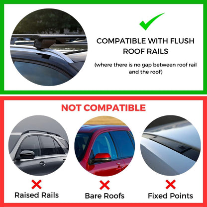 Erkul Roof Rack Crossbar Fits Alfa Romeo Stelvio 2017-24 Aluminum Lockable Black