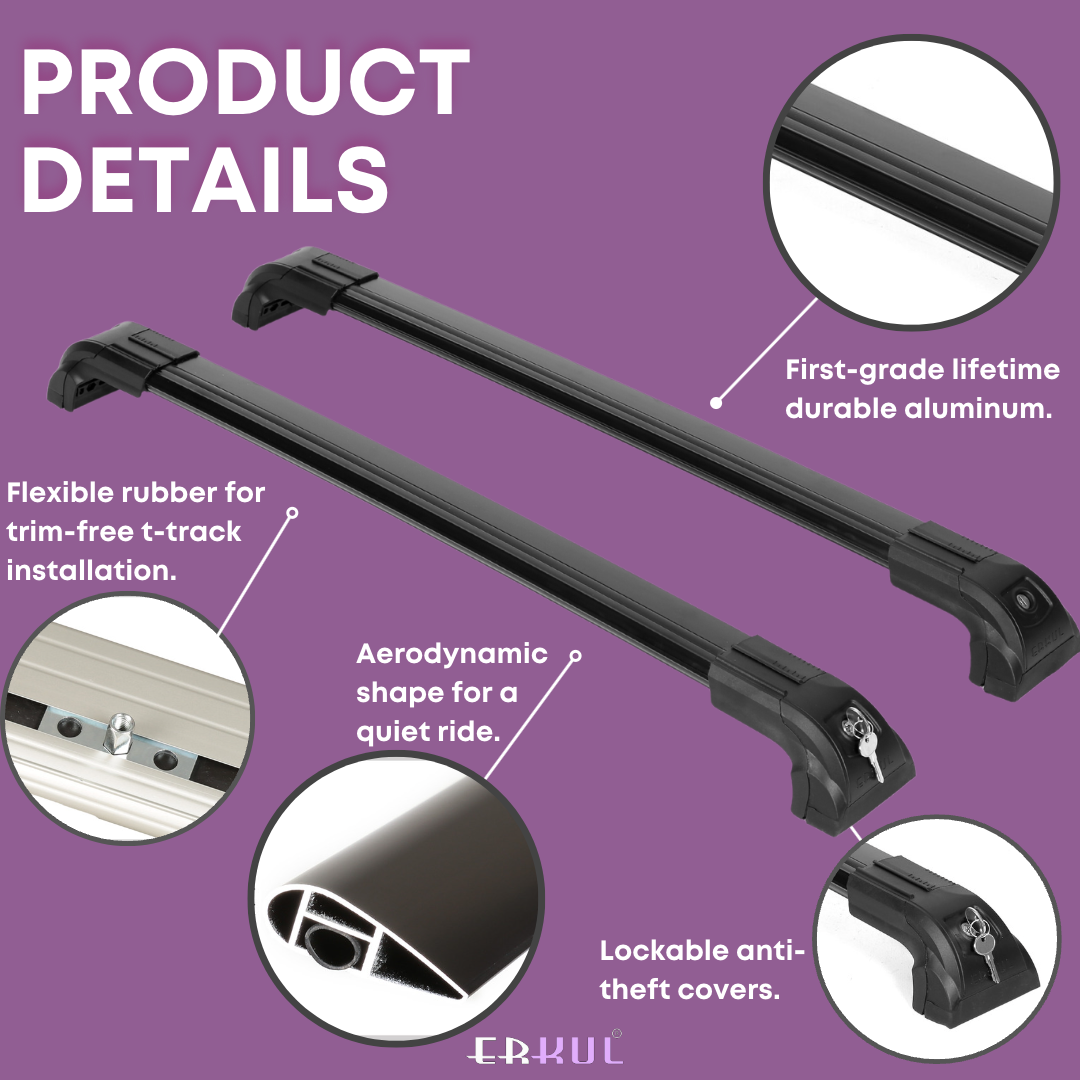 220lbs Roof Rack Crossbars Fits Toyota Corolla Cross 2022-2026 - Black