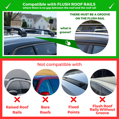 Heavy Duty 220 lbs Roof Rack Crossbars Fits BMW X1 2023-2025 With Metal Mounts Black