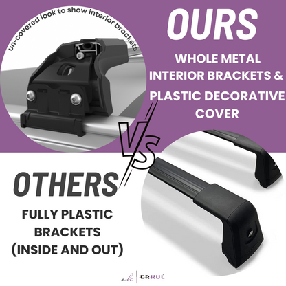220 lbs Roof Rack Crossbars for BMW X1 2013-2015 Fits Flush Rails - Silver