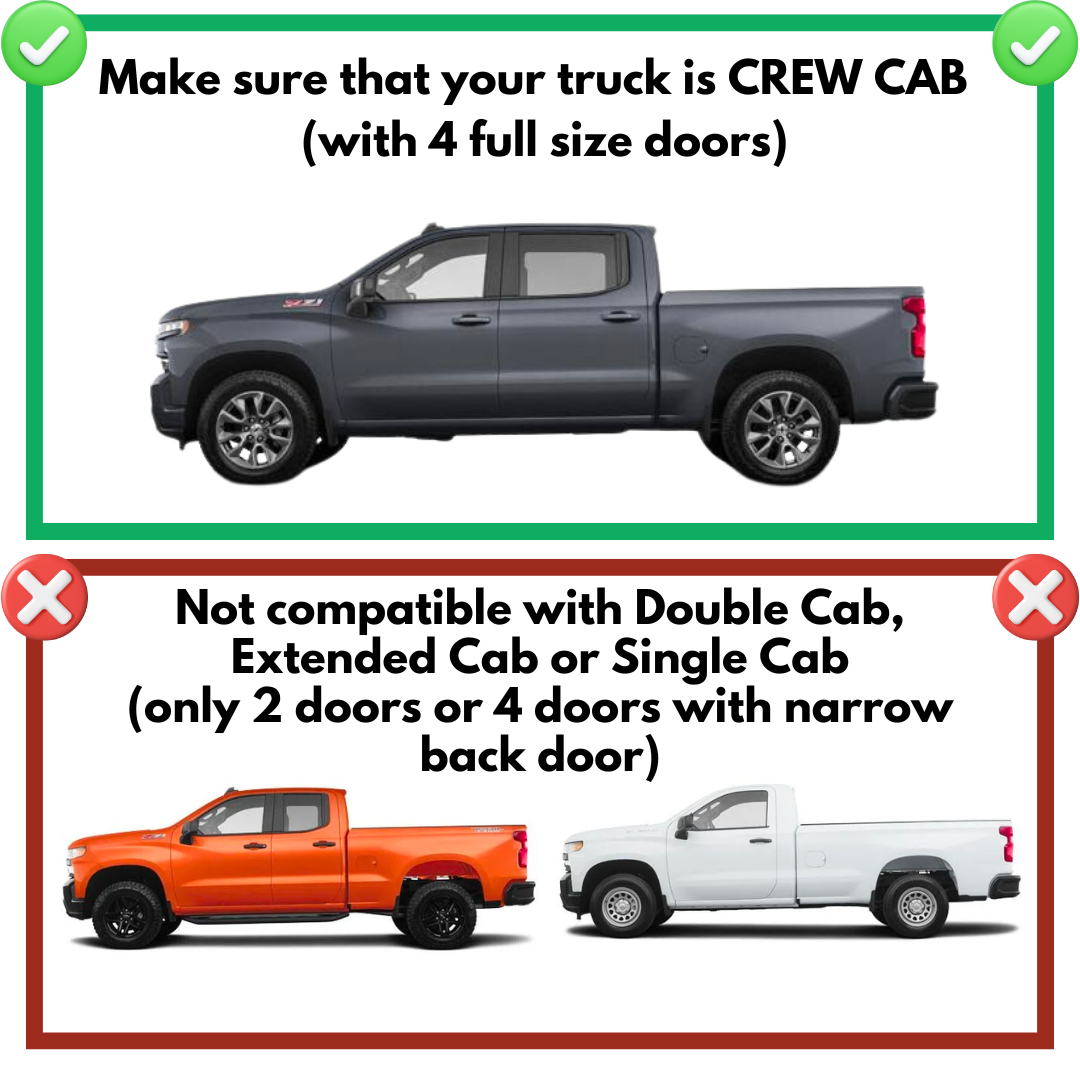 5.2" Running Boards for Chevy Silverado 2019-2026 1500 Crew Cab, 2500 3500 Black