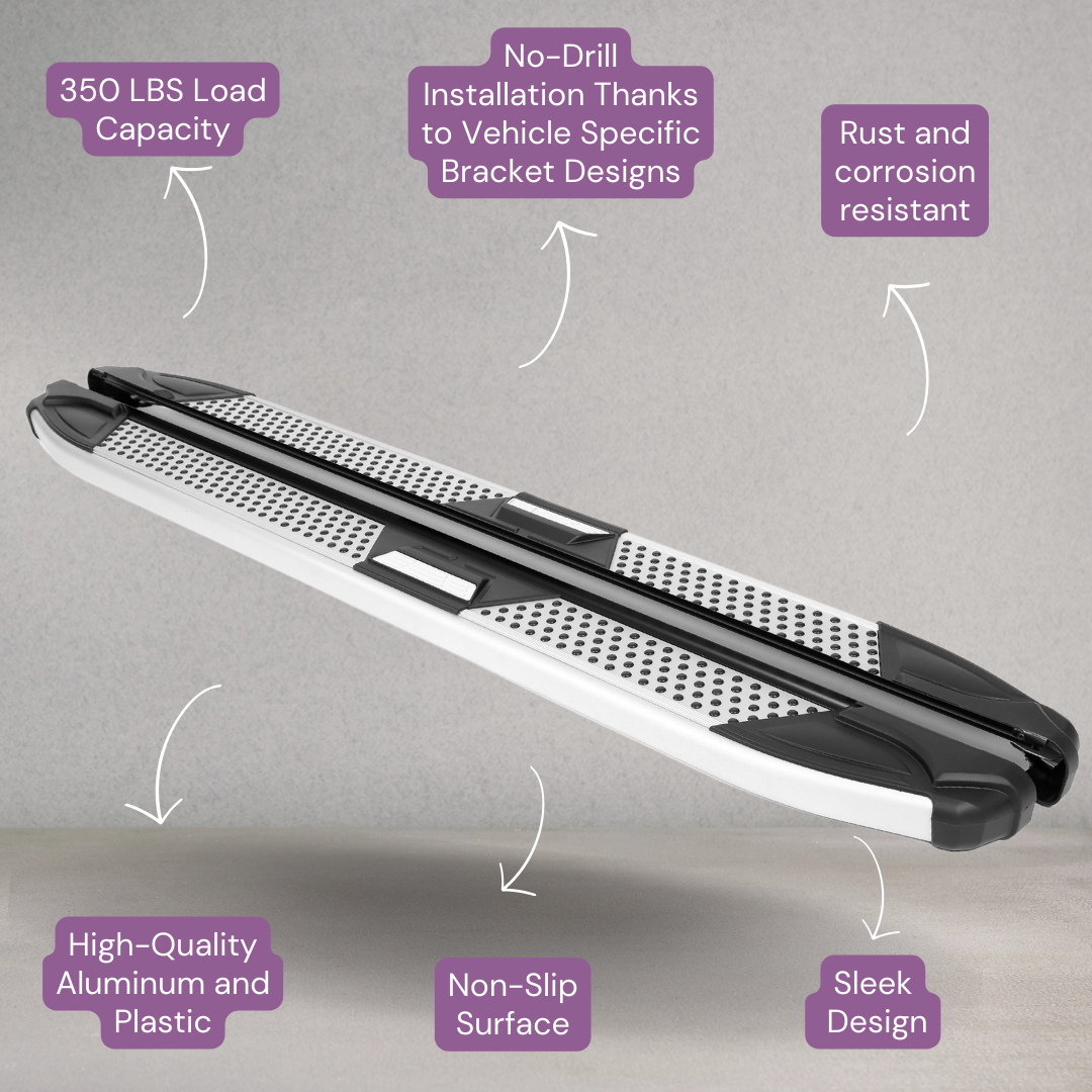 Erkul 5.2" Running Boards for Ford Escape 2020-2025 - 350 lb - Silver