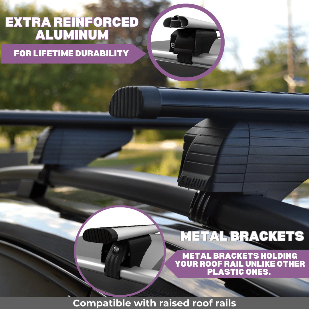 ERKUL Roof Rack Cross Bars for Ford Explorer 2020-2026 for Raised Rails - Black