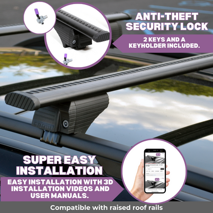 220lbs Roof Rack Cross Bars for Kia EV9 2024-2026 GT-Line | Silver