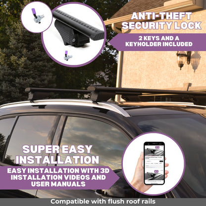 Erkul Roof Rack Crossbars with Extended Bar Design for Porsche Macan 2024-2026