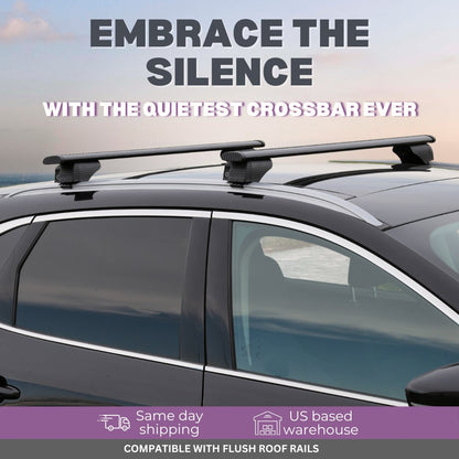 ERKUL Roof Rack Cross Bars for Mini Countryman 2011-2016 - Flush Rails - Black