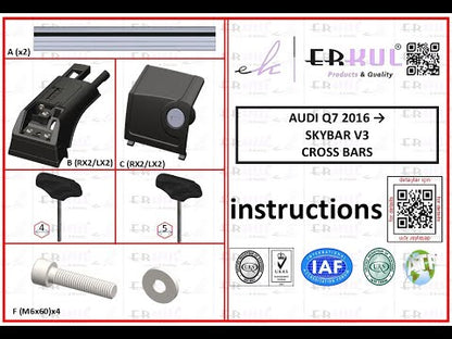 Roof Rack Crossbars For AUDI Q7 2017-2026