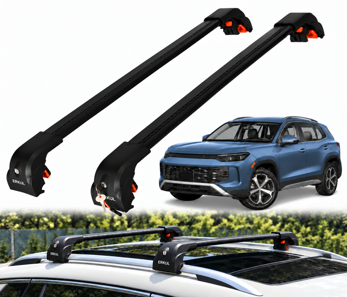 ERKUL Roof Rack Crossbars For VOLKSWAGEN TIGUAN 2025-2026